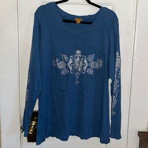 Seven7 Luxe Graphic Long-sleeved with Metallic Accents 22/24